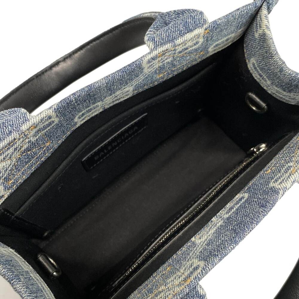 Balenciaga Hardware XS Tote Bag Tote Bag 693662 Light Blue Black Denim Leather - Picture 7 of 15